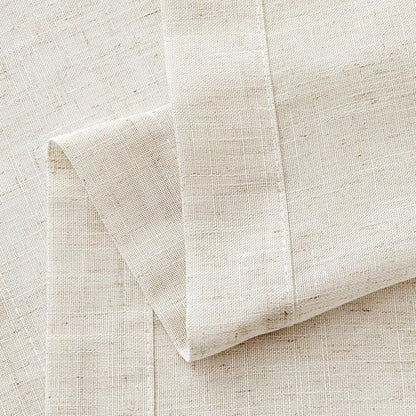 Linen Valance for Windows 2 Panels, Natural Ivory Rod Pocket Light Filtering - Image 3