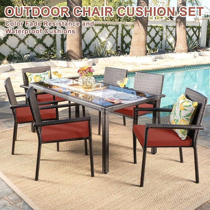 Favoyard Outdoor Chair Cushion Set of 4 Rainproof & Color Fade Resistant 19 x - Image 2