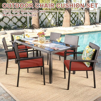 Favoyard Outdoor Chair Cushion Set of 4 Rainproof & Color Fade Resistant 19 x - Image 2
