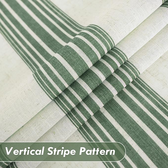 DriftAway Farmhouse Vertical Striped Linen Blend Textured Light Filtering Semi - Image 6