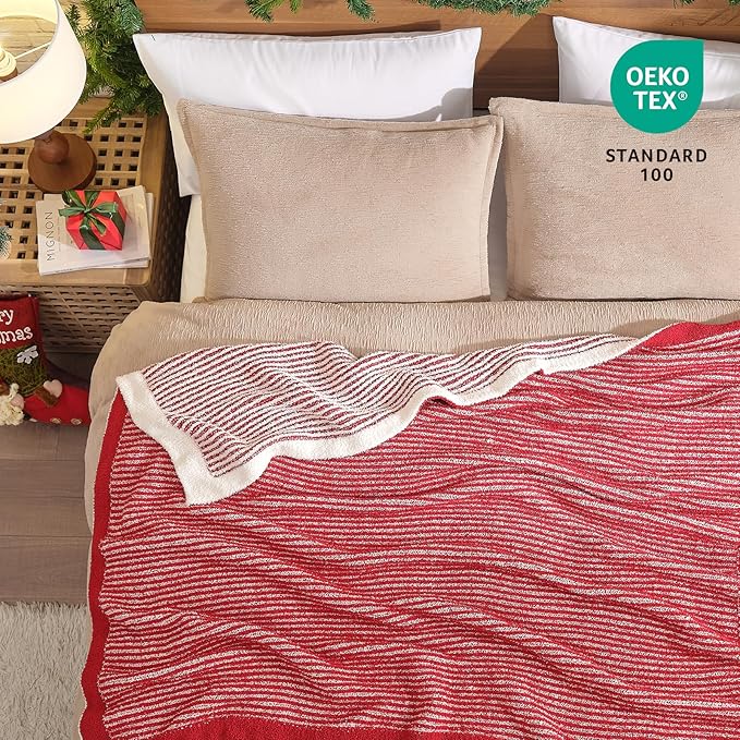 Snuggle Sac Christmas Red Soft Throw Blanket - Image 6
