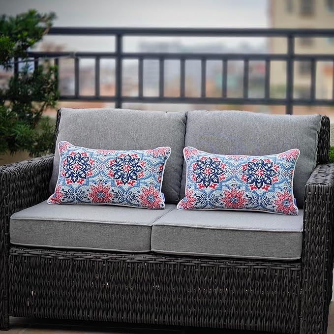 JMGBird Outdoor Lumbar Pillows Pack of 2 Outdoor Decorative Pillows - Image 2