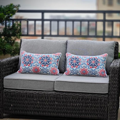 JMGBird Outdoor Lumbar Pillows Pack of 2 Outdoor Decorative Pillows - Image 2
