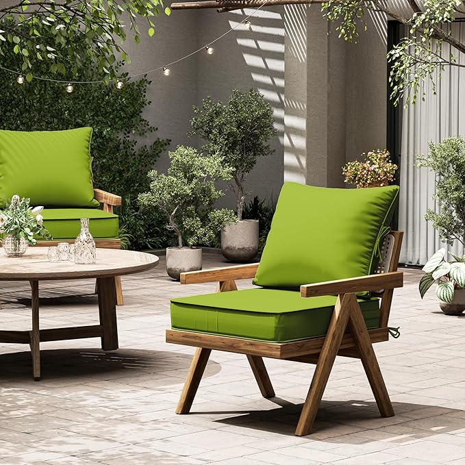Outdoor Seat Cushion Set 19 L × 19 W × 4 H Inch Waterproof & Fade Resistant - Image 7