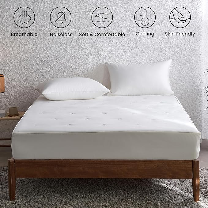 Simple&Opulence Cooling Quilted Mattress Pad – Fitted Sheet Mattress Protector - Image 3