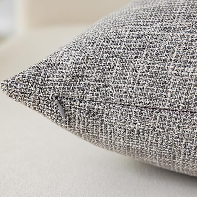 Kevin Textile Set of 2 Lumbar Throw Cover Handmade Faux Linen Cushion Case Soft - Image 2