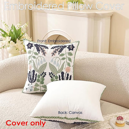 TAOSON Pack of 2, Cotton Canvas Cushion Covers, Spring Farmhouse Decor - Image 3