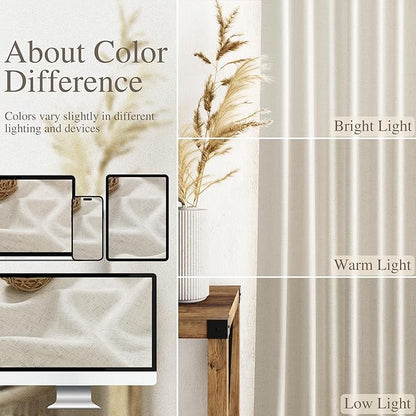 Nanspring Mousse White Linen Curtains 84 Inches Long - Image 3