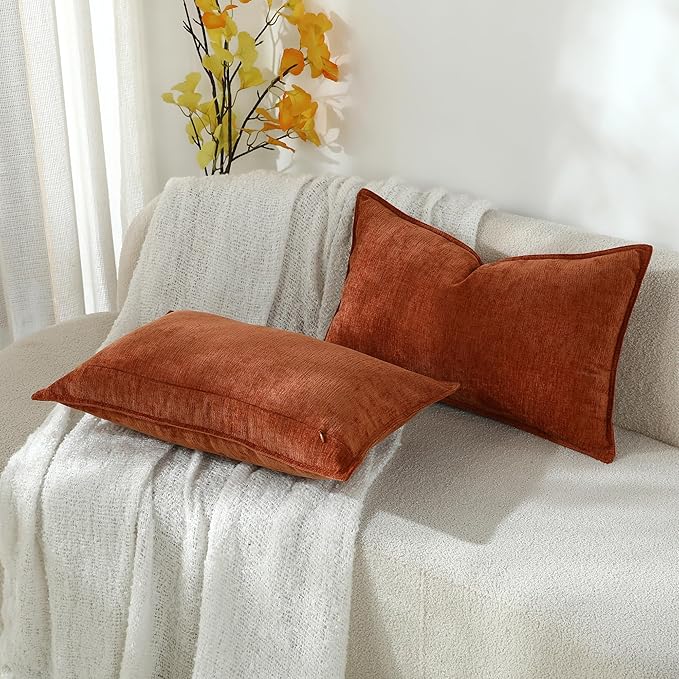Stellhome Set of 2 Halloween Decorations Autumn Rust Pillow Covers Soft - Image 5