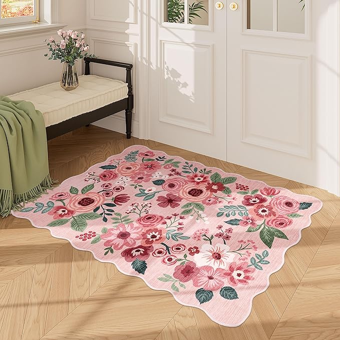 DUKINO 2x3 Entryway Rug, Floral Washable Indoor Door Mat - Image 8