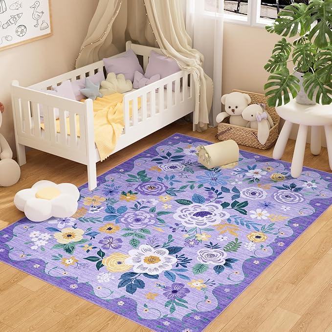 DUKINO 3x5 Area Rug, Floral Rugs by DUKINO
