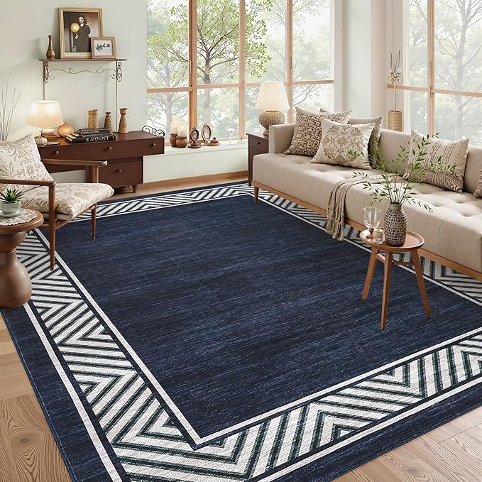GarveeHome Modern Rugs for Living Room 8x10 Large Bordered Floor Mats by GarveeHome