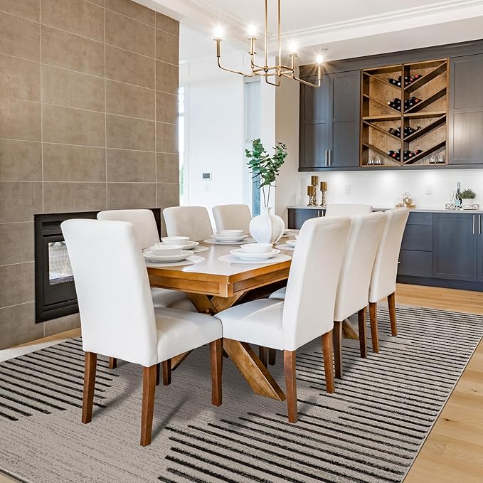 Rugshop Bohemian Stripe Stain Resistant High Traffic Living Room Kitchen - Image 6