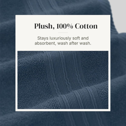 modern threads 6 piece bath towel set – showing dimensions