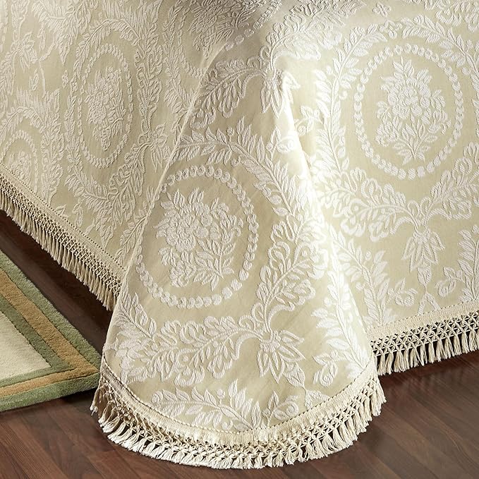 Timeless Vintage Style Bedding | Neutral Sage and Ecru | Textured Matelasse - Image 4
