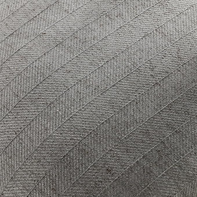 20x20 Linen Pillow Covers Grey Pack of 2 Farmhouse Boho Neutral Accents Striped - Image 2