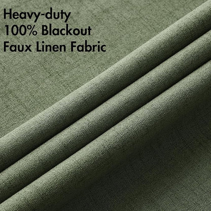 MIULEE 100% Blackout Linen Textured Curtains - Image 5