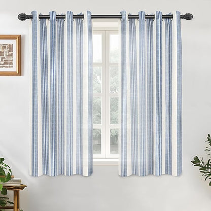 DriftAway Farmhouse Vertical Striped Linen Blend Textured Light Filtering Semi by DriftAway
