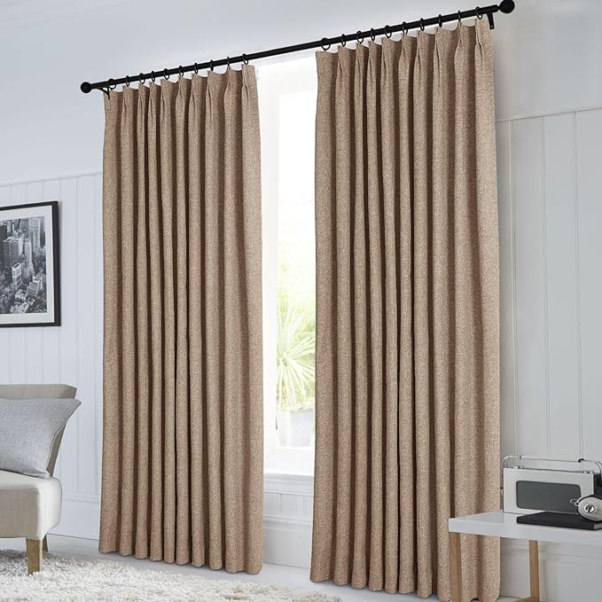Macochico Extra Wide 100% Blackout Linen Curtains - Image 2