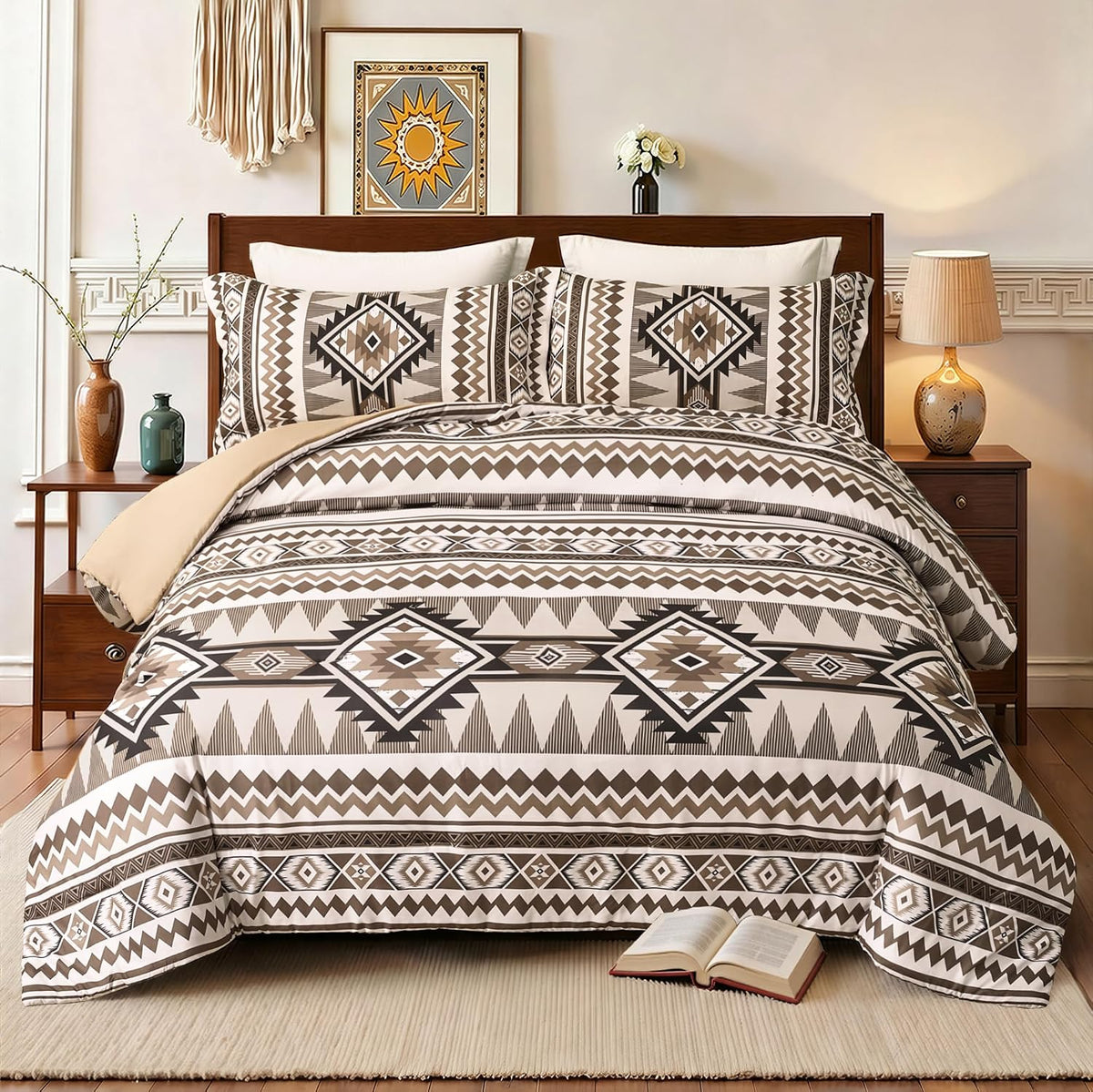 tyrot brown king size comforter set – 3, main product view