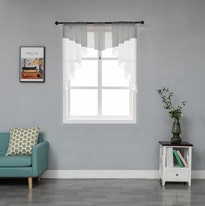 Swag Sheer Valance Curtains for Living Room, Valance for Farmhouse Windows - Image 7