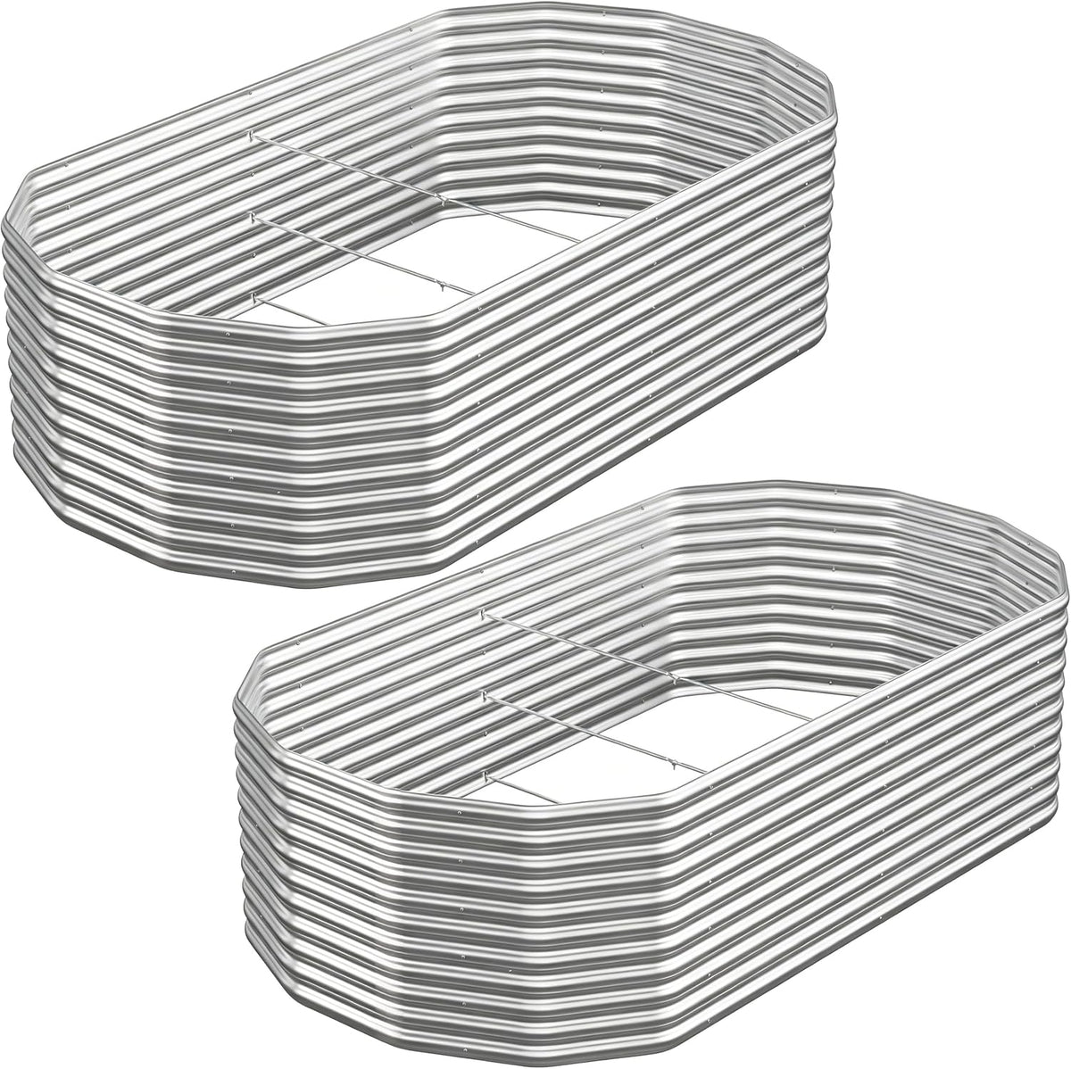 raised garden bed outdoor upgrade oval 2 pack, main product view
