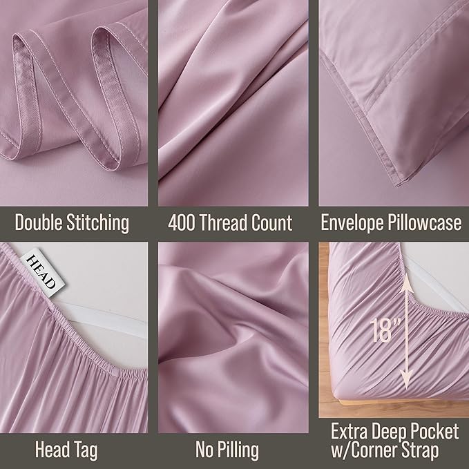 Bella Coterie 6 Piece Luxury Bamboo Viscose Queen Size Sheet Set | 100% - Image 3