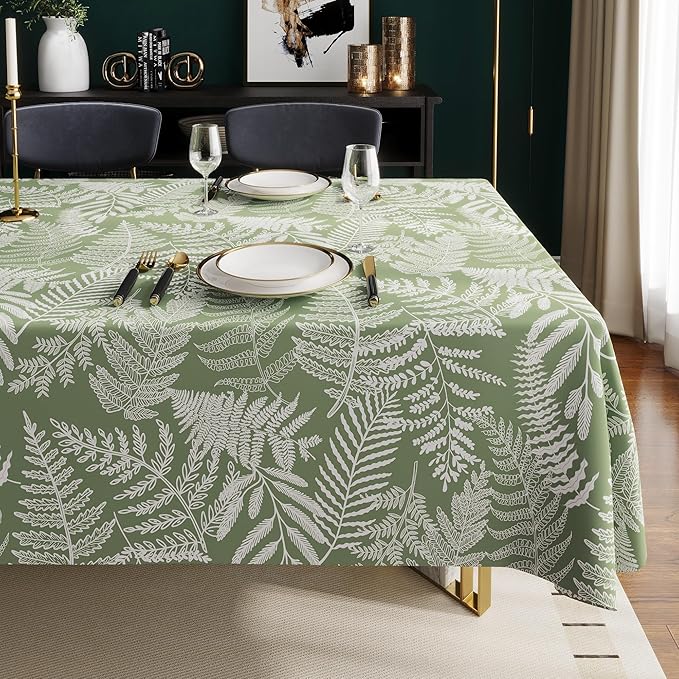 Rectangle Table Cloth, 100% Waterproof Tablecloth Oil Proof Spill Proof Vinyl - Image 8