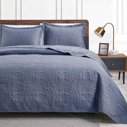 love's cabin king size quilt set blue bedspreads, main product view