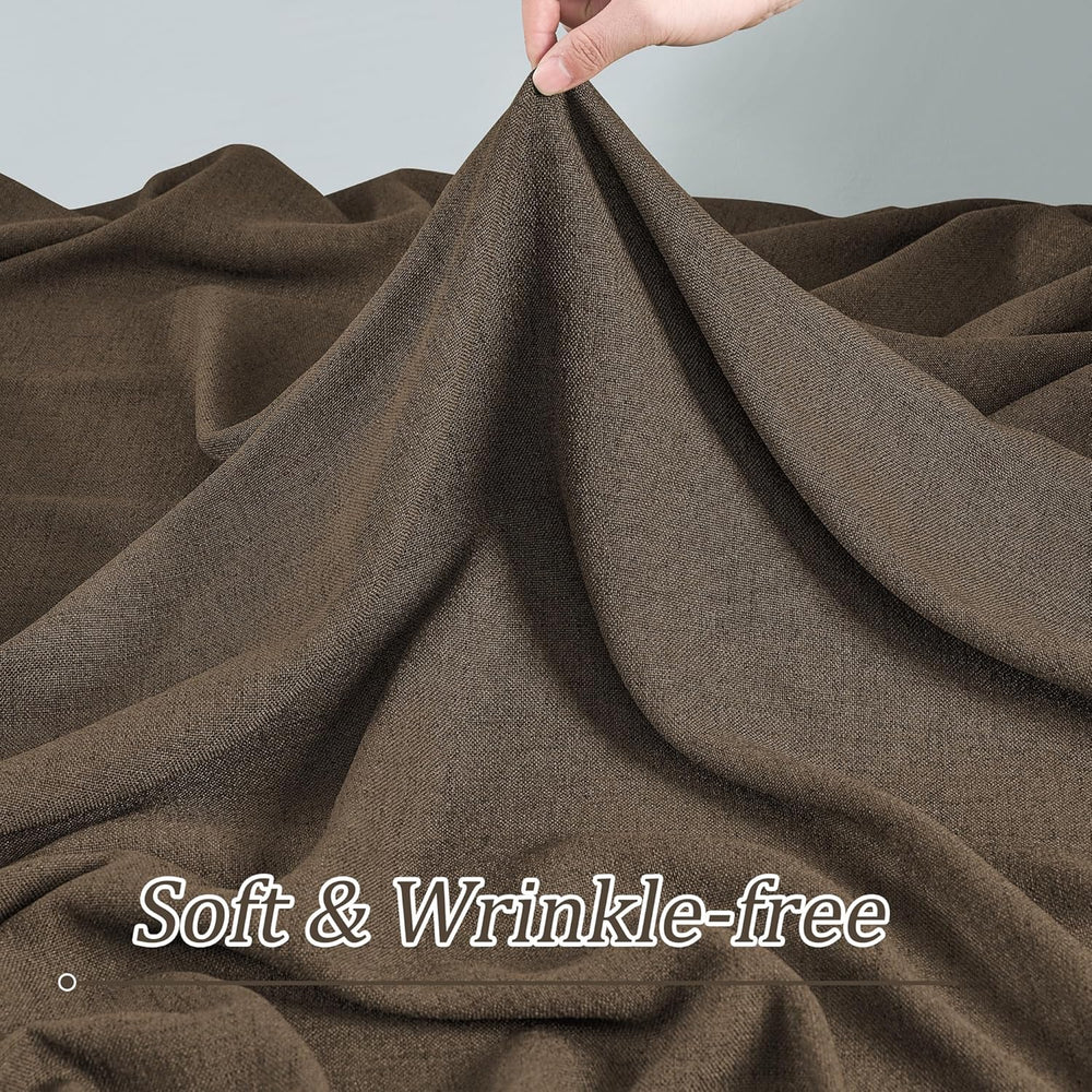 Chocolate Coffee Brown Pleated Sheer Curtains 42x45 Inch Long 2 PCs