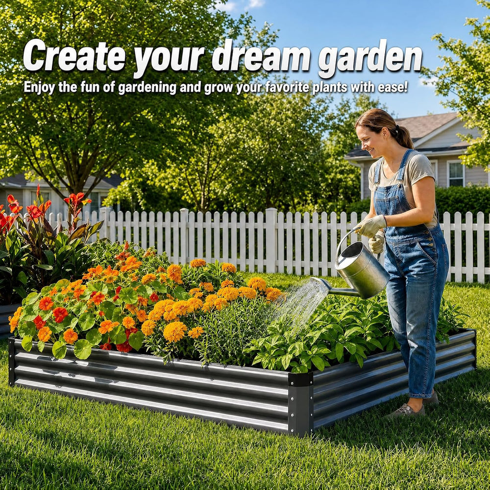 2Packs 6X3X1 FT Raised Garden Beds Outdoor, Planter Raised Beds for Gardening...