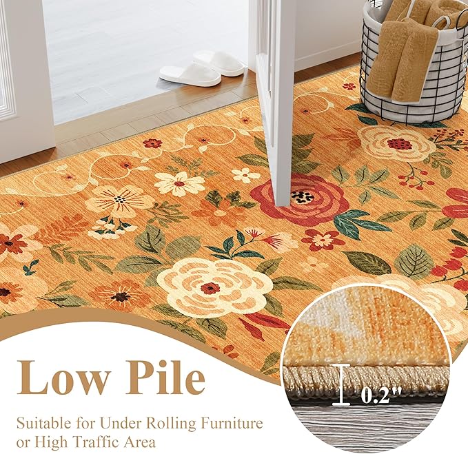 DUKINO 5x7 Area Rug, Floral Rugs - Image 6
