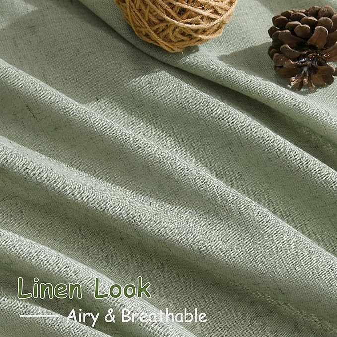 Nanspring Light Sage Linen Curtains 100 Inches Long - Image 5