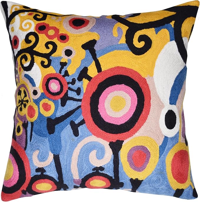 Kashmir Designs Yellow Tree of Life Decorative Pillow Cover Modern Couch by Kashmir+Designs