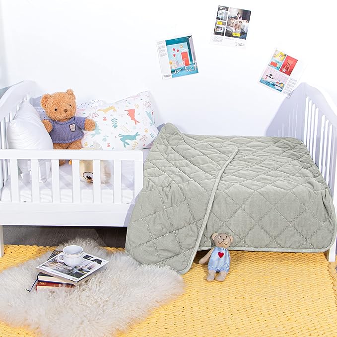 NTBAY Down Alternative Toddler Comforter, Lightweight and Warm Solid Color Baby - Image 4