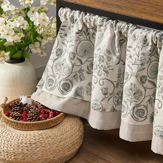 jinchan Linen Valance Kitchen Curtain - Image 8