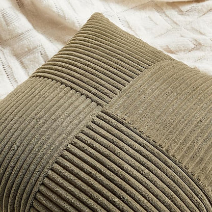 Fancy Homi 2 Packs Olive Green Decorative Throw Pillow Covers 16x16 Inch - Image 3