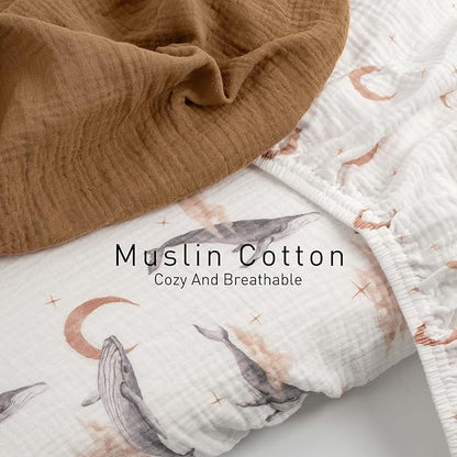 Gllquen Baby Muslin Bassinet Sheets 3 Pack, Breathable Elastic Cozy Fitted - Image 3