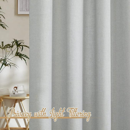 NICETOWN Linen Light Gray Curtains - Image 3