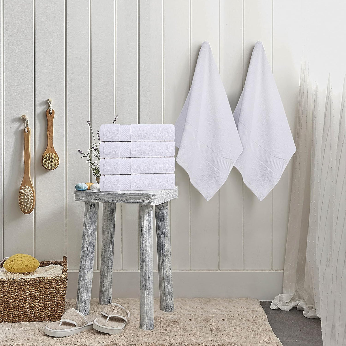 utopia towels 6 pack medium bath towel set, side view