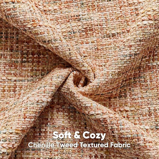 FUTEI Rust Decorative Throw Pillow Covers 20x20 Inch Set of 2, Soft Chenille - Image 2