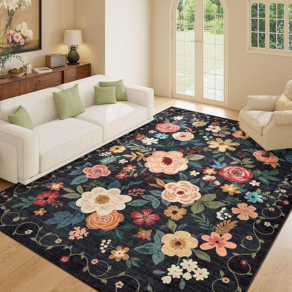 DUKINO 8x10 Area Rug, Floral Rugs - Image 3