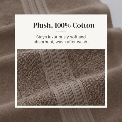 modern threads 6 piece bath towel set – showing dimensions