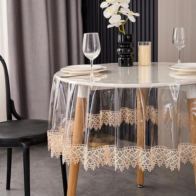 Clear Vinyl Tablecloth Protector Waterproof/Oil-Proof PVC Table Cloth - Image 2