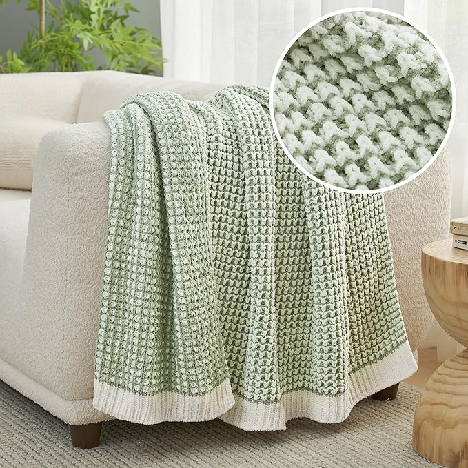 Amélie Home Waffle Chenille Throw Blanket - Image 2