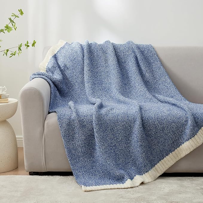 Snuggle Sac Blue Throw XL Blanket 50x70, Super Soft Warm Blankets Oversized - Image 4
