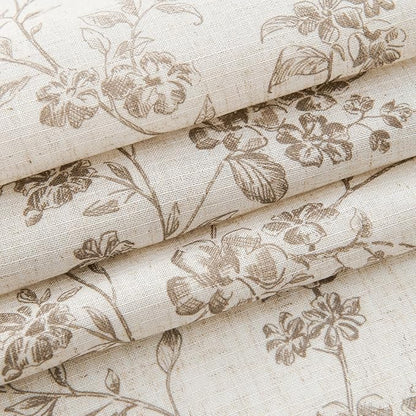 jinchan Floral Kitchen Curtains 45 Inch Linen Tier Curtains Farmhouse Cafe Half - Image 5