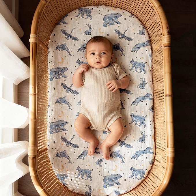 Gllquen Baby Muslin Bassinet Sheets 3 Pack, Breathable Elastic Cozy Fitted - Image 5