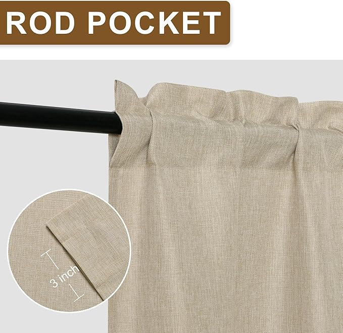 Hiasan Faux Linen Valance Curtains - Image 3