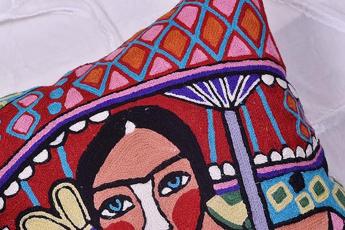 Frida Kahlo Inspired Pillow Cover Umbrella Southwestern Pillowcase Colorful - Image 7